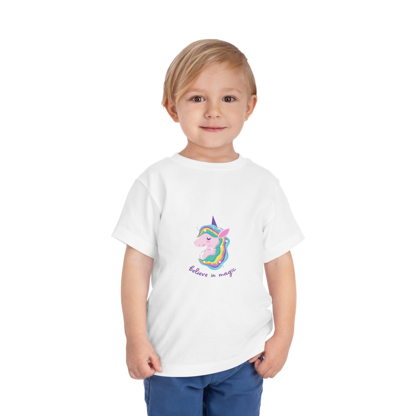 Unicorn I Believe in Magic Toddler Short Sleeve Tee