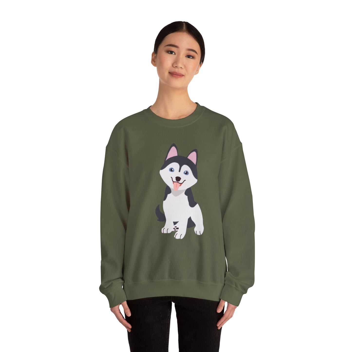 Unisex Heavy Blend™ Crewneck Sweatshirt - Husky Puppy