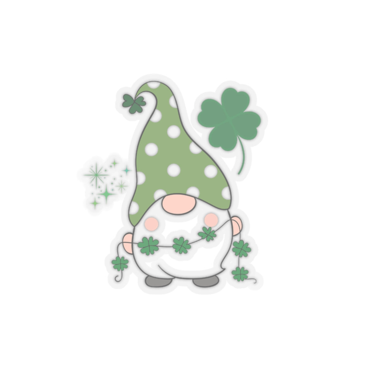 St Patrick's Day Cute Knome Kiss-Cut Stickers