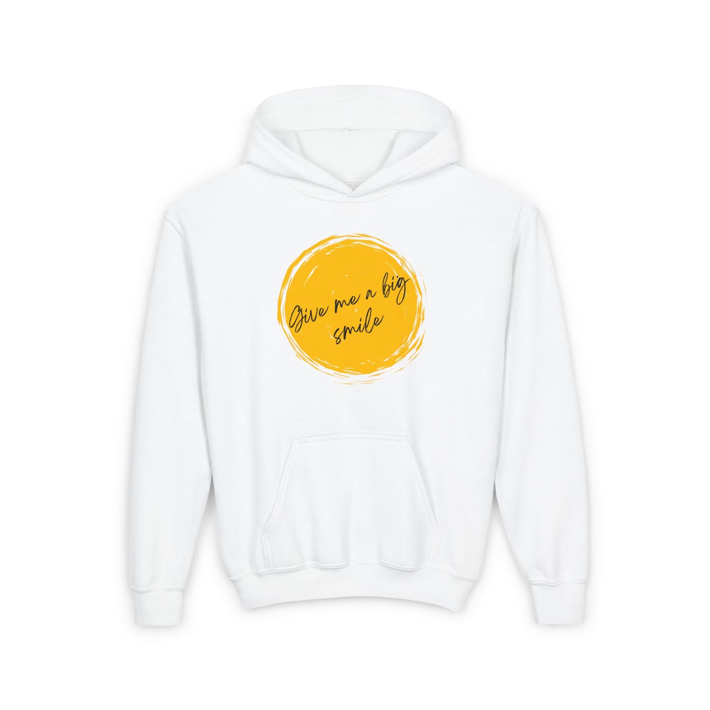 Youth Heavy Blend Hooded Comfortable Sweatshirt "Give Me A Big Smile"