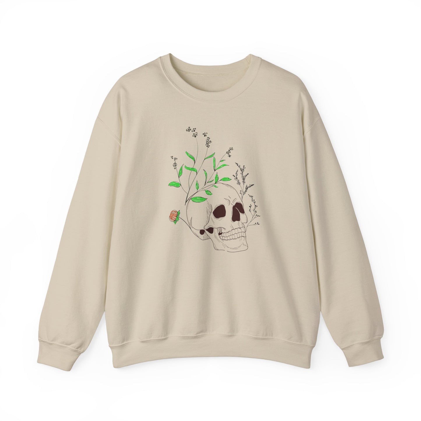 Floral Skull Unisex Sweatshirt - Comfortable Blend, Ethically Made