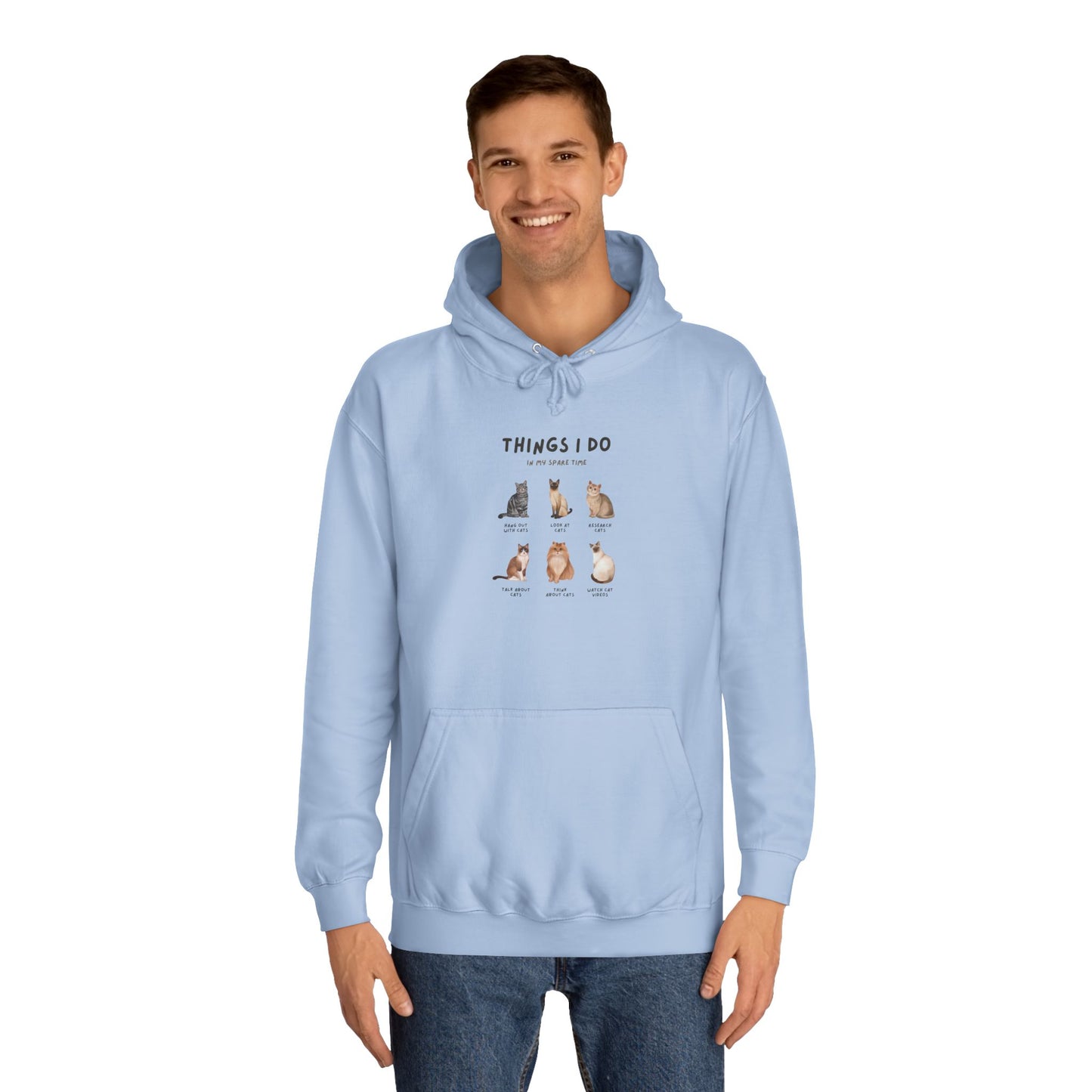 Unisex College Hoodie Things I Do Cats