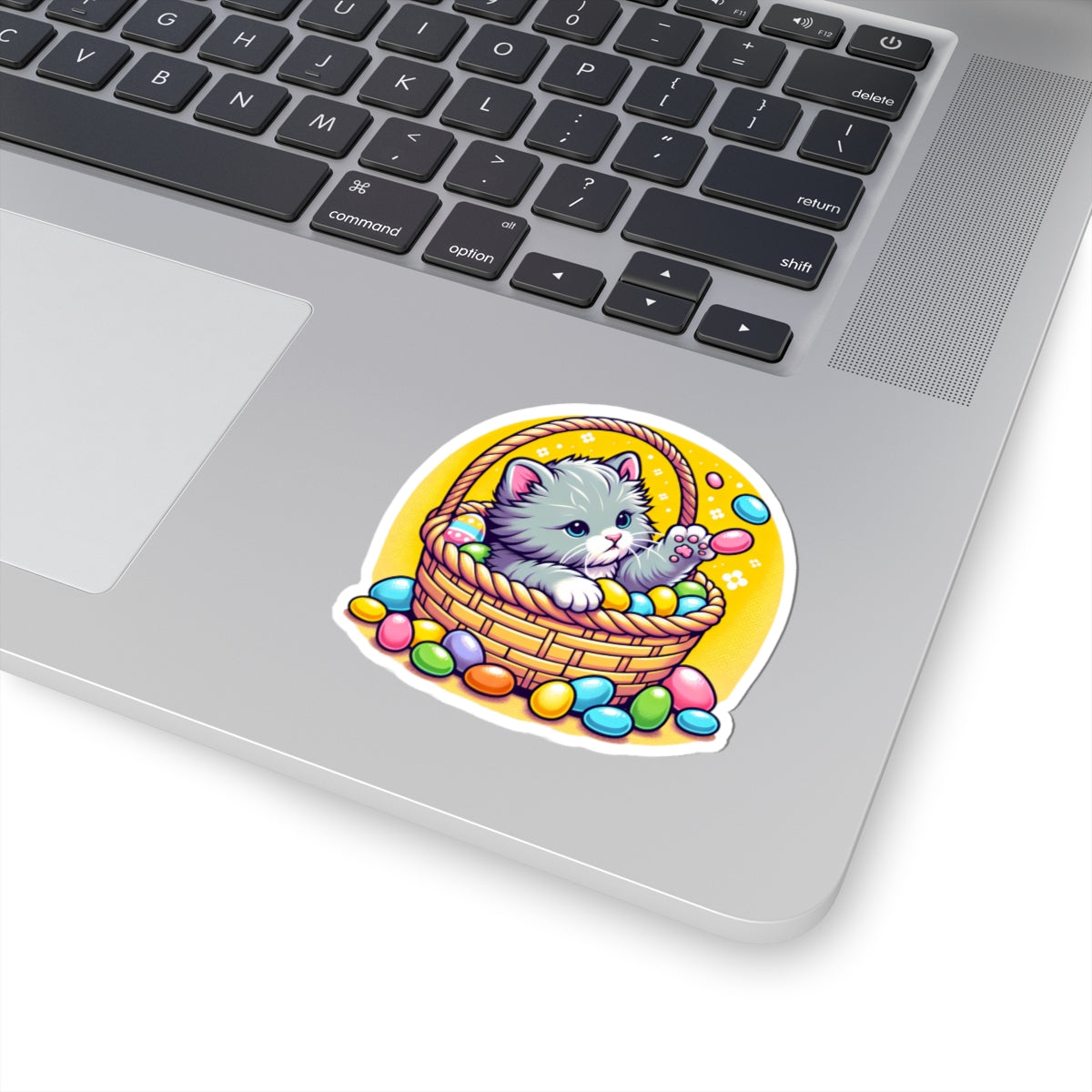 Cute Easter Kitten Kiss-Cut Stickers – Adorable Spring Décor for Cat Lovers Sticker