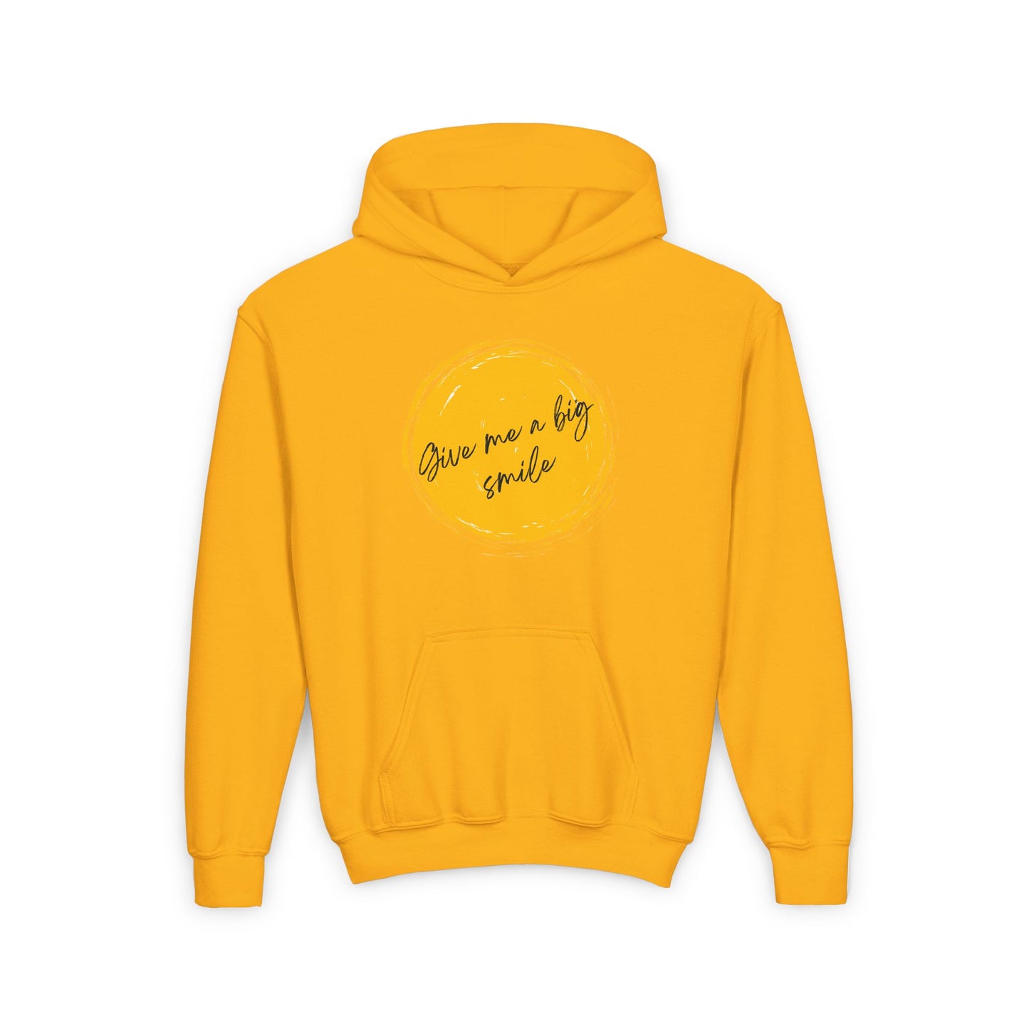 Youth Heavy Blend Hooded Comfortable Sweatshirt "Give Me A Big Smile"