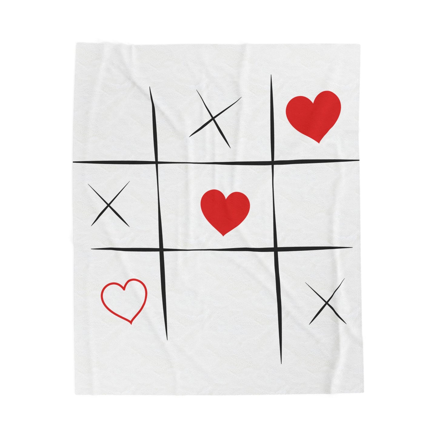 Velveteen Plush Blanket - Hearts and Cross Design