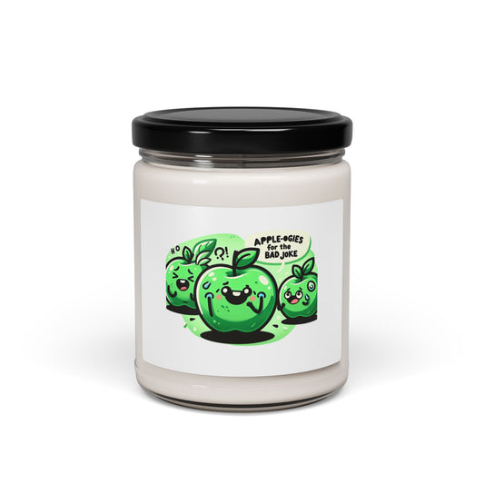 Apple Harvest Scented Soy Candle, 9oz Cute Apple-oogies for a Bad Design Graphic