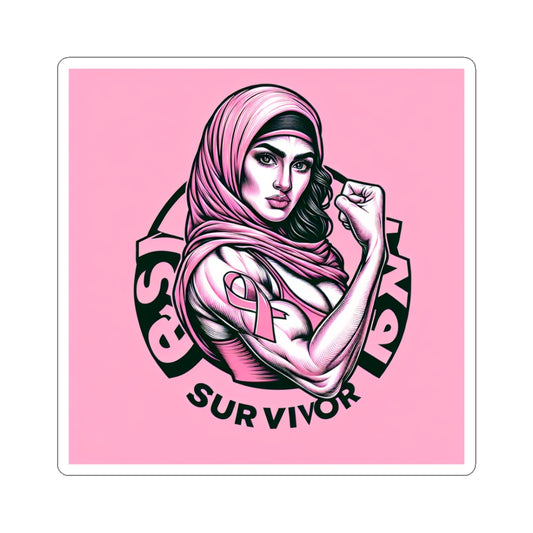 Warrior Woman Breast Cancer Survivor Kiss-Cut Stickers