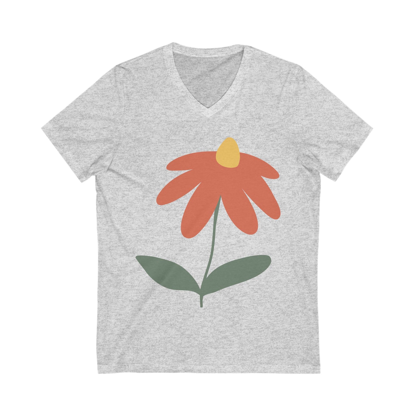 Women Floral V-Neck Tee