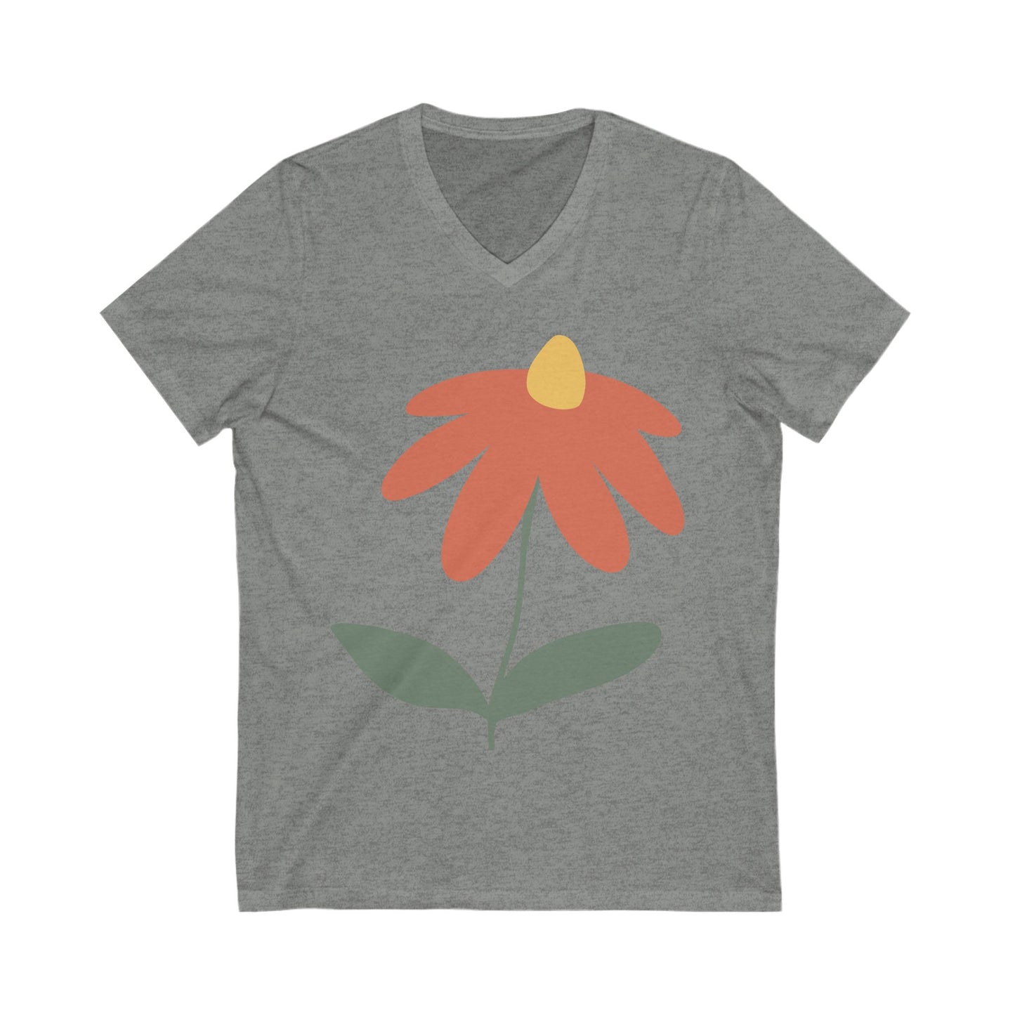 Women Floral V-Neck Tee