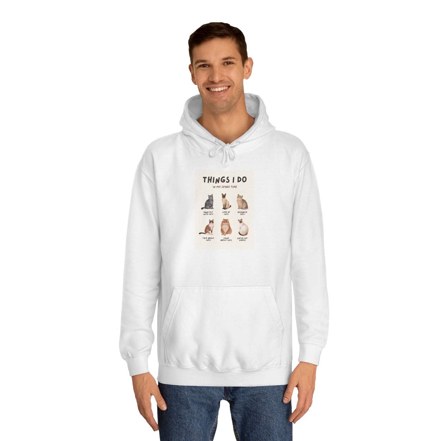 Unisex College Hoodie Things I Do Cats