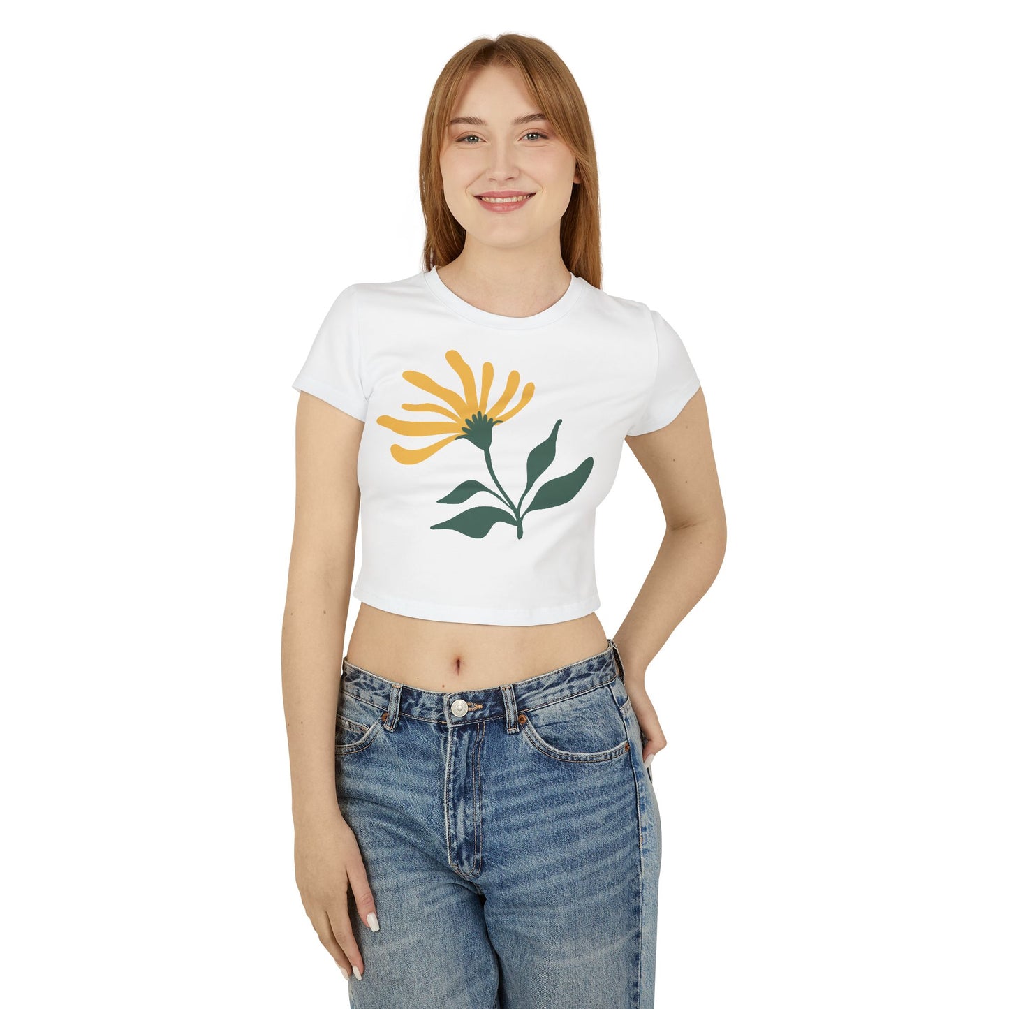 Junior's/Women's Baby Tee Shirt Floral