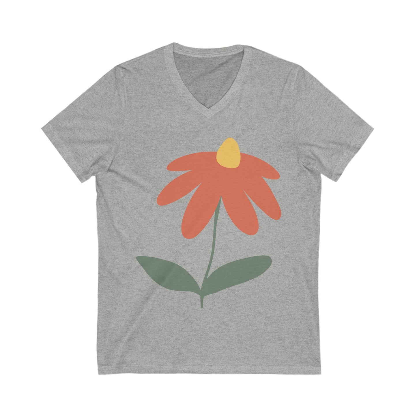 Women Floral V-Neck Tee