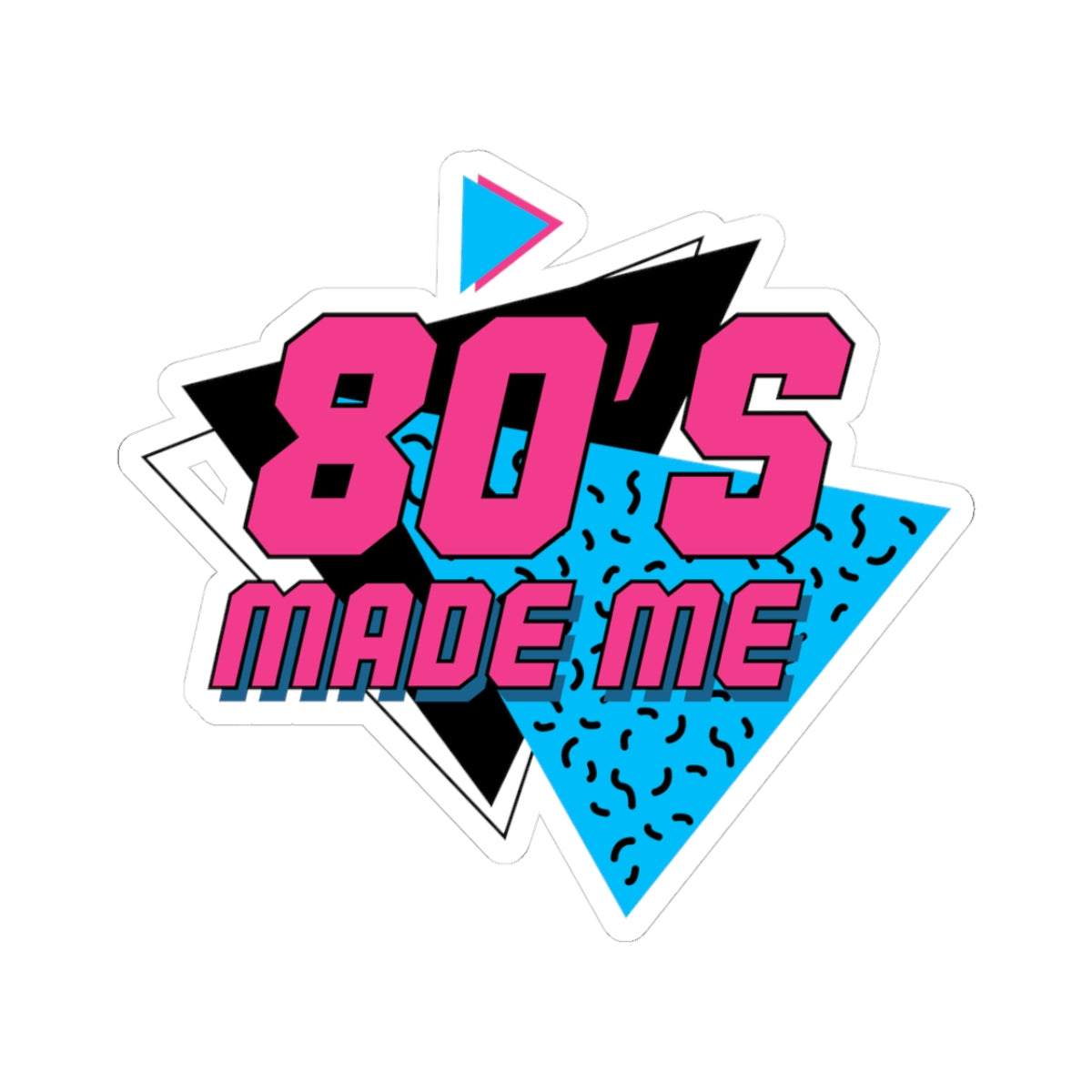 Retro 80's Made Me Kiss-Cut Sticker Stickers | Perfect for Laptop, Water Bottle & Journals