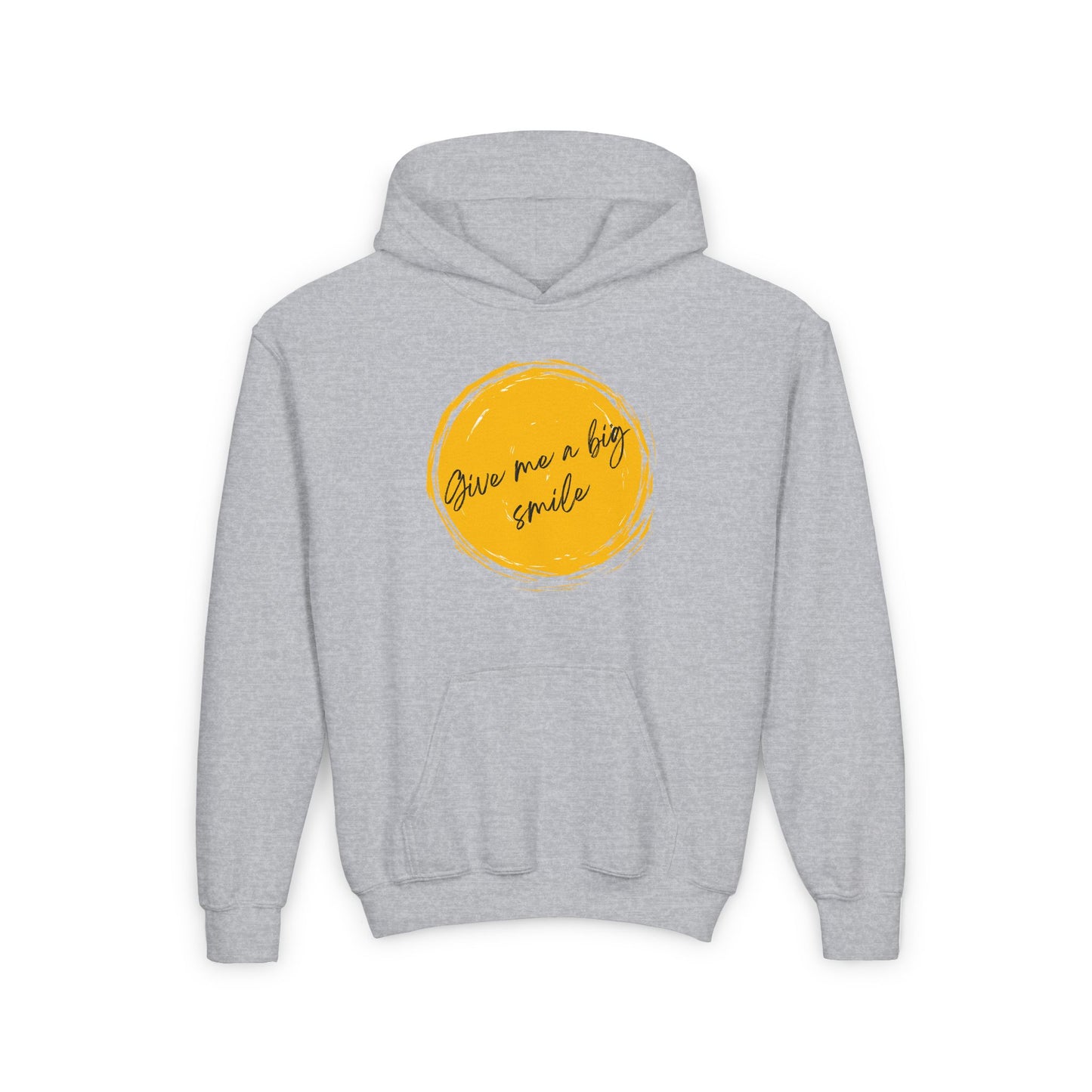 Youth Heavy Blend Hooded Comfortable Sweatshirt "Give Me A Big Smile"