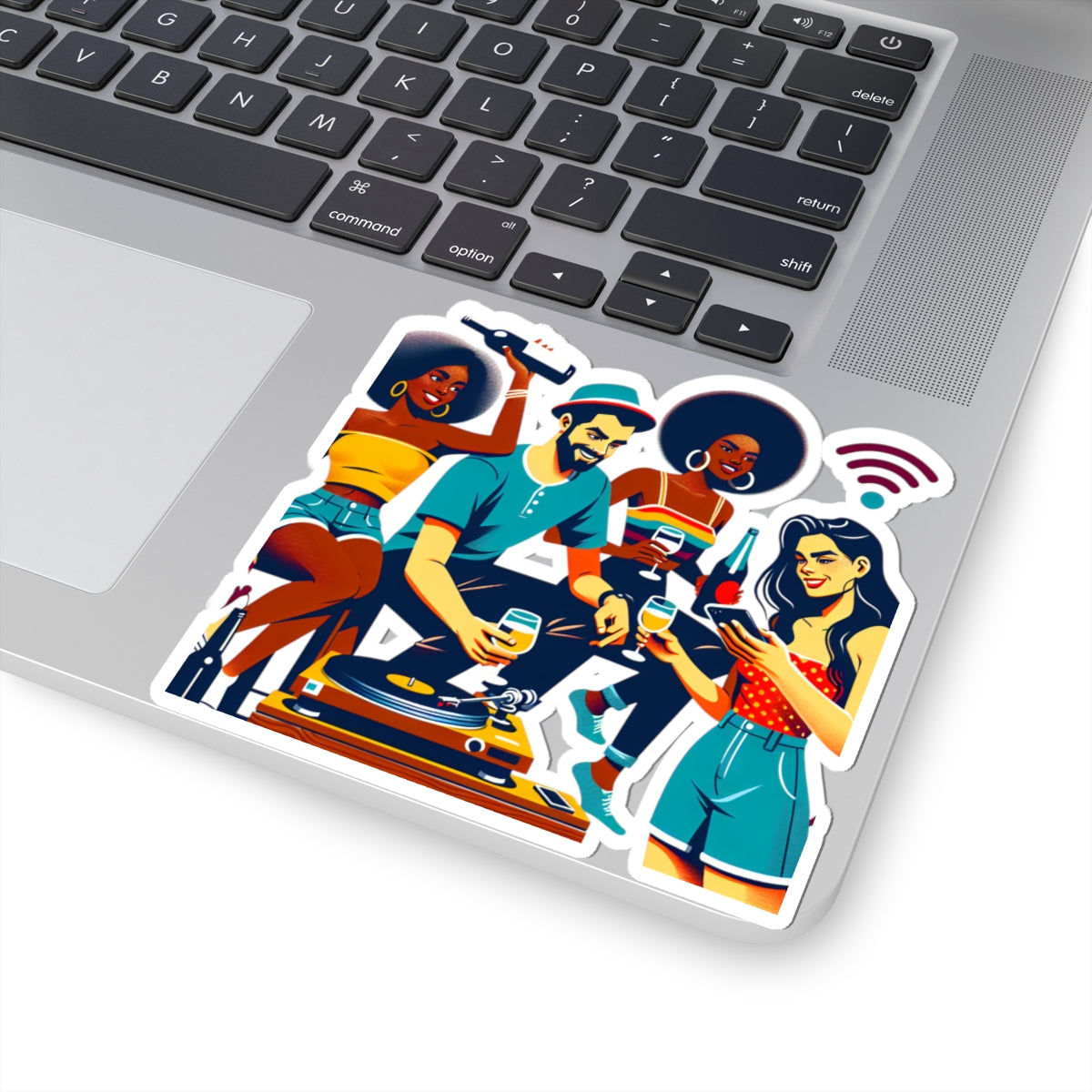 Retro Vibe Kiss-Cut Stickers - Fun Party Moments Friends Gathering