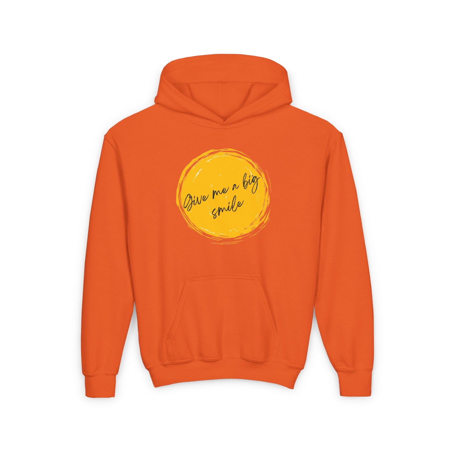 Youth Heavy Blend Hooded Comfortable Sweatshirt "Give Me A Big Smile"