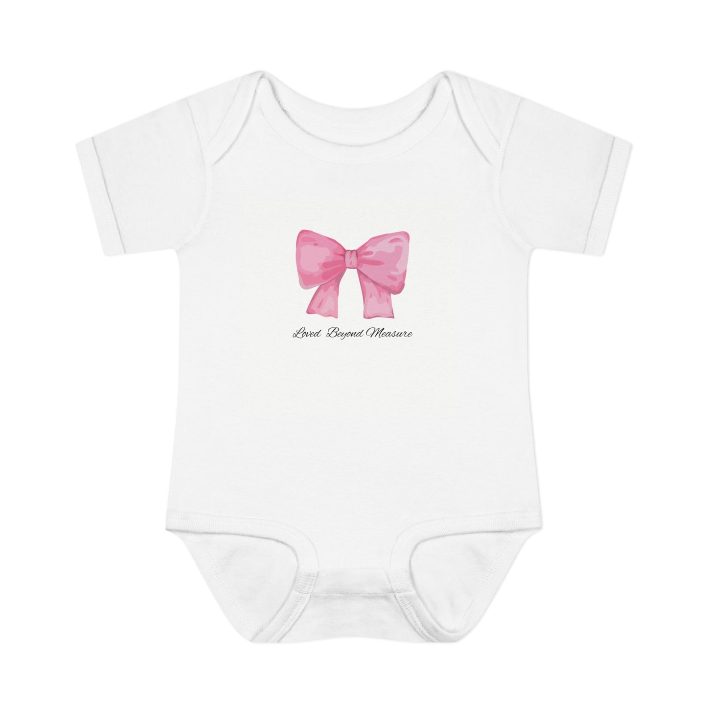 Infant Baby Girl Rib Bodysuit/Onesie- Loved Beyond Measure Ribbon