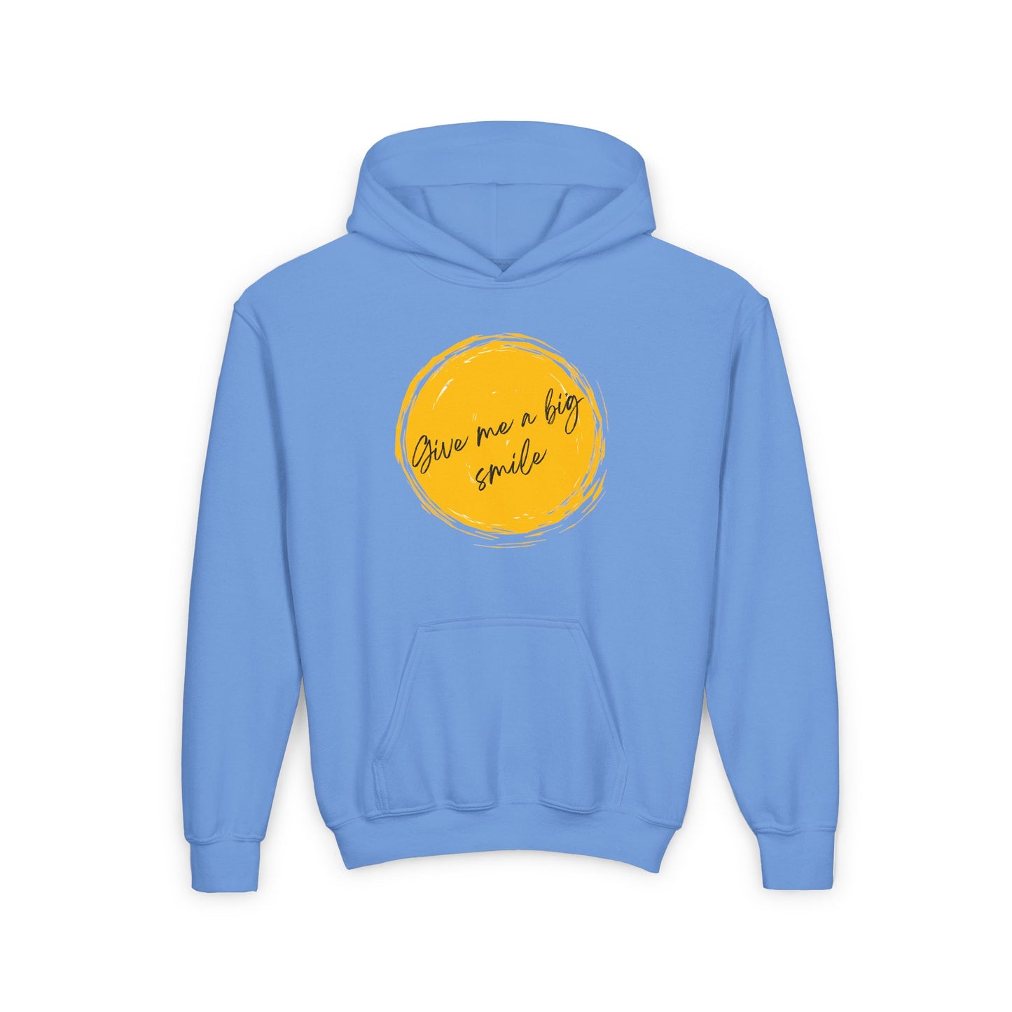 Youth Heavy Blend Hooded Comfortable Sweatshirt "Give Me A Big Smile"