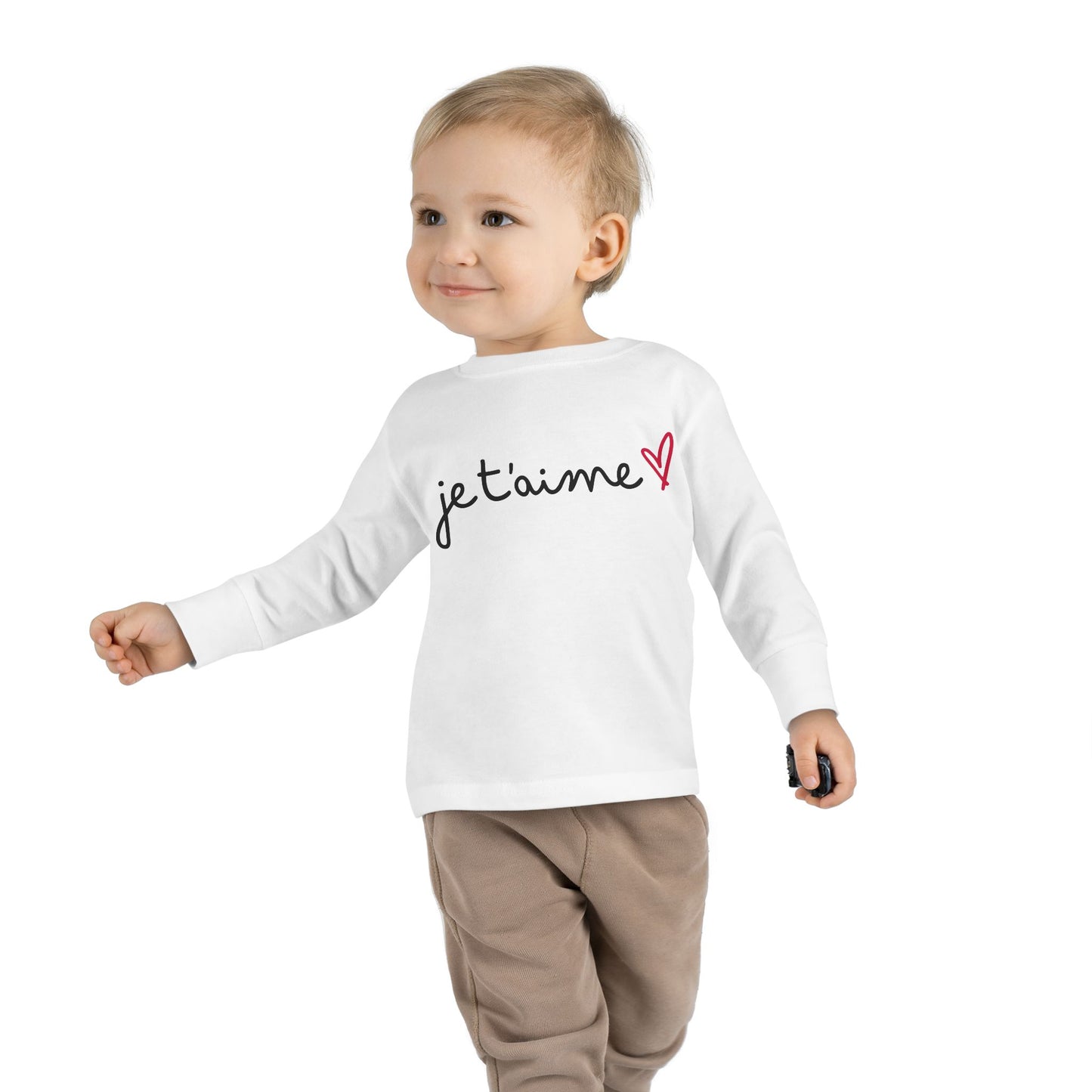 The Toddler Long Sleeve Tee with "I Love You" sounds like a sweet, heartwarming choice for little ones!