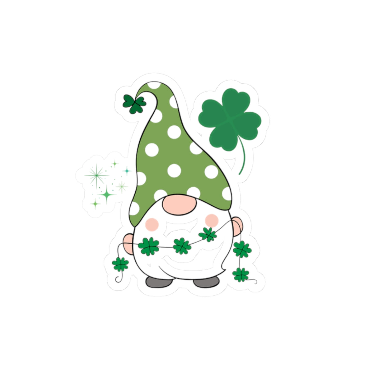 St Patrick's Day Cute Knome Kiss-Cut Stickers