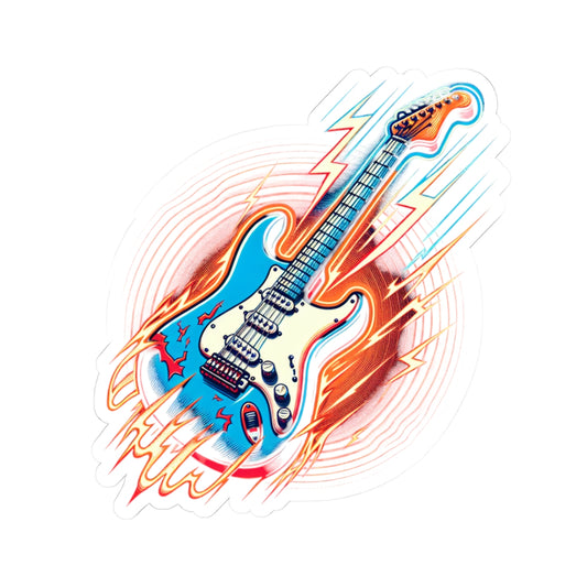 Electric Guitar Kiss-Cut Sticker - Cool Musician Decal for Laptops & Gear Stickers