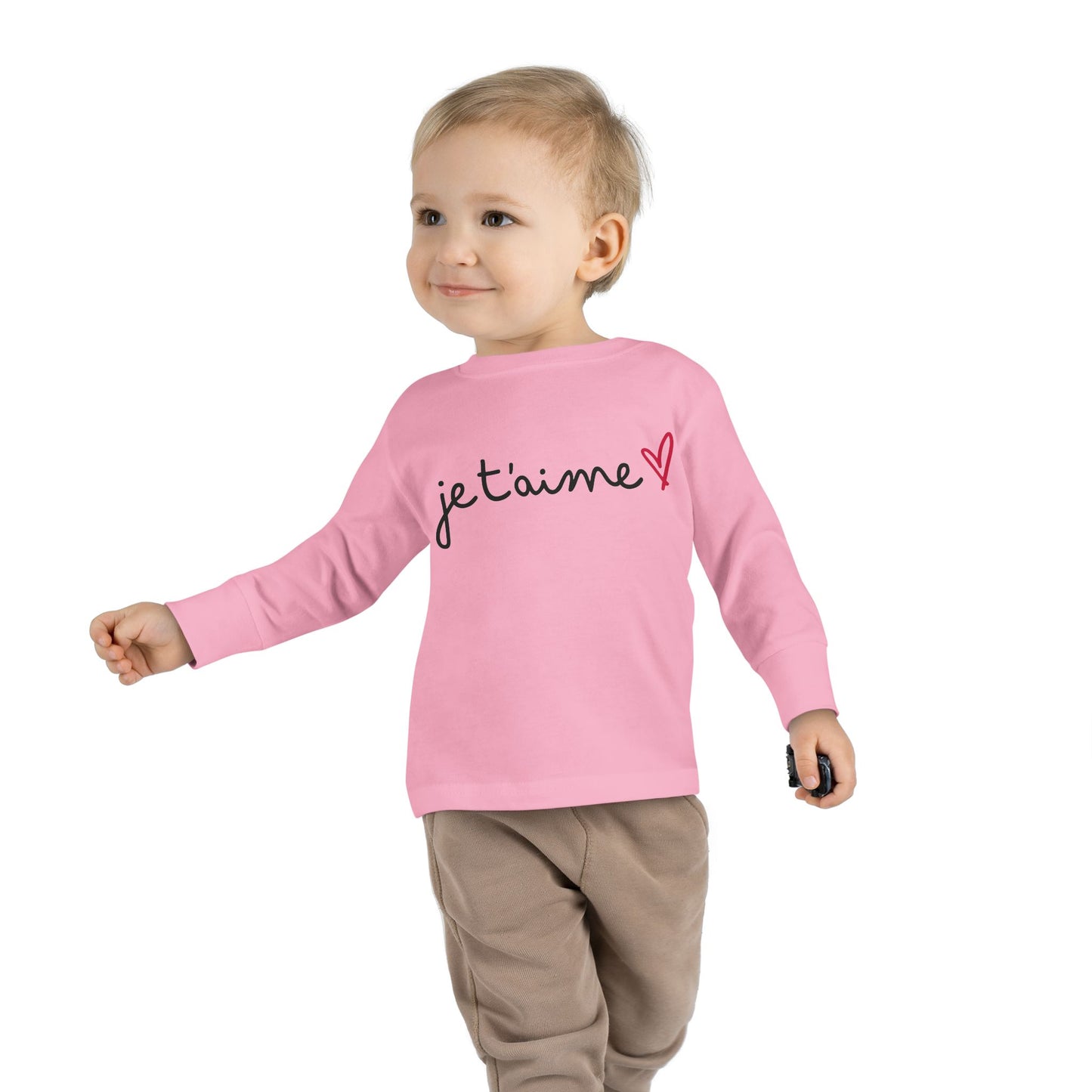 The Toddler Long Sleeve Tee with "I Love You" sounds like a sweet, heartwarming choice for little ones!