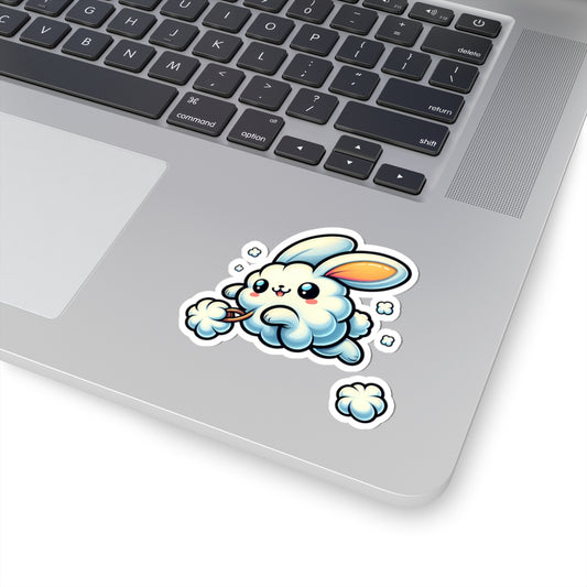 Cute Bunny Cloud Kiss-Cut Stickers - Whimsical Home and Office Decor