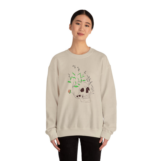 Floral Skull Unisex Sweatshirt - Comfortable Blend, Ethically Made