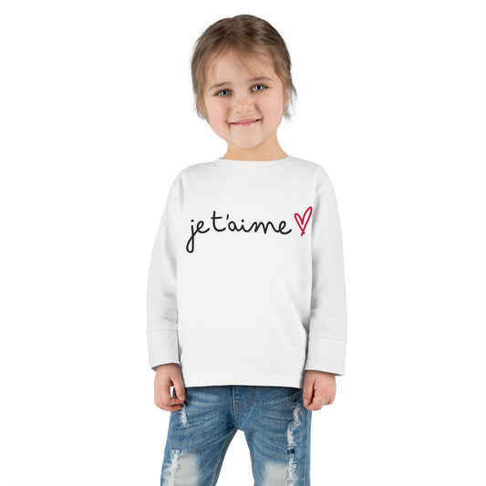 The Toddler Long Sleeve Tee with "I Love You" sounds like a sweet, heartwarming choice for little ones!