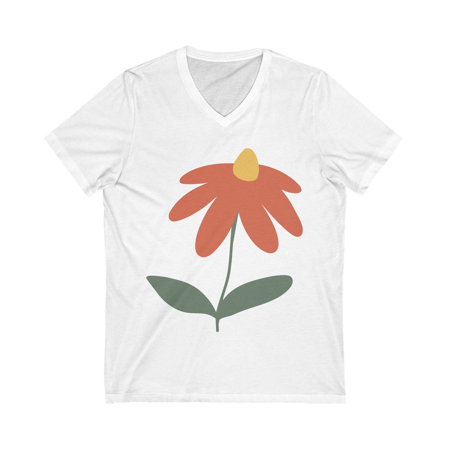 Women Floral V-Neck Tee