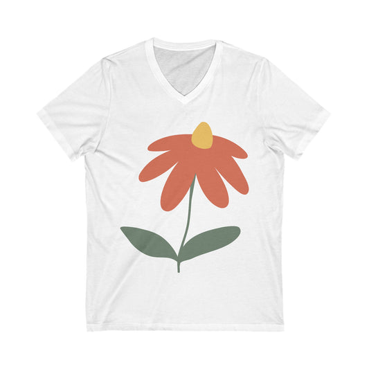 Women Floral V-Neck Tee