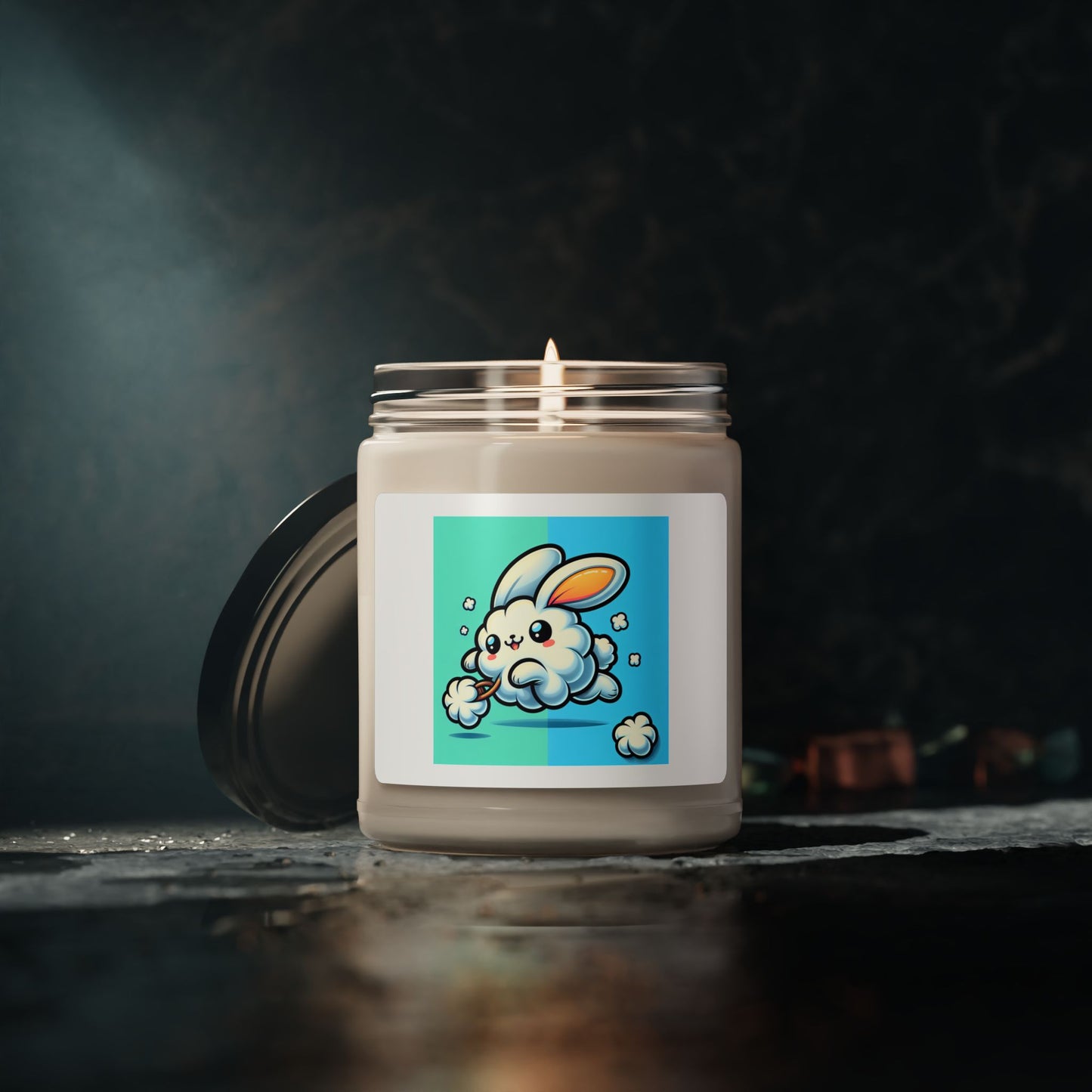 Atlantis Whisper Scented Soy Candle, 9oz Funny Bunny Design