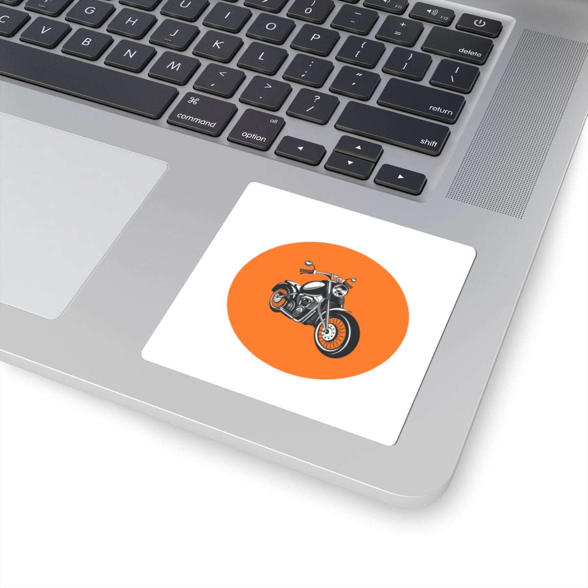 Motorcycle Kiss-Cut Sticker Stickers | Vibrant Orange Circle Design for Bikers & Enthusiasts