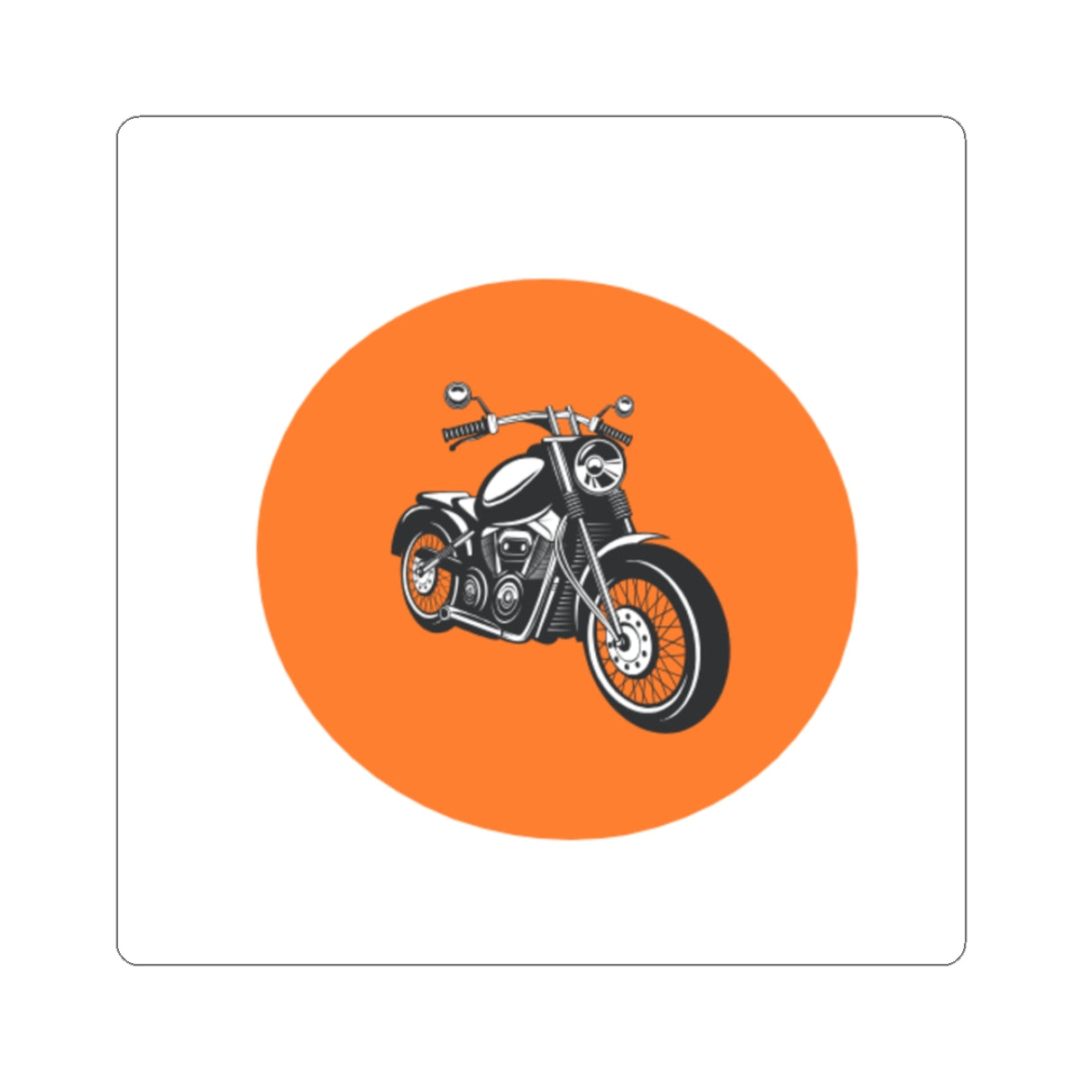 Motorcycle Kiss-Cut Sticker Stickers | Vibrant Orange Circle Design for Bikers & Enthusiasts