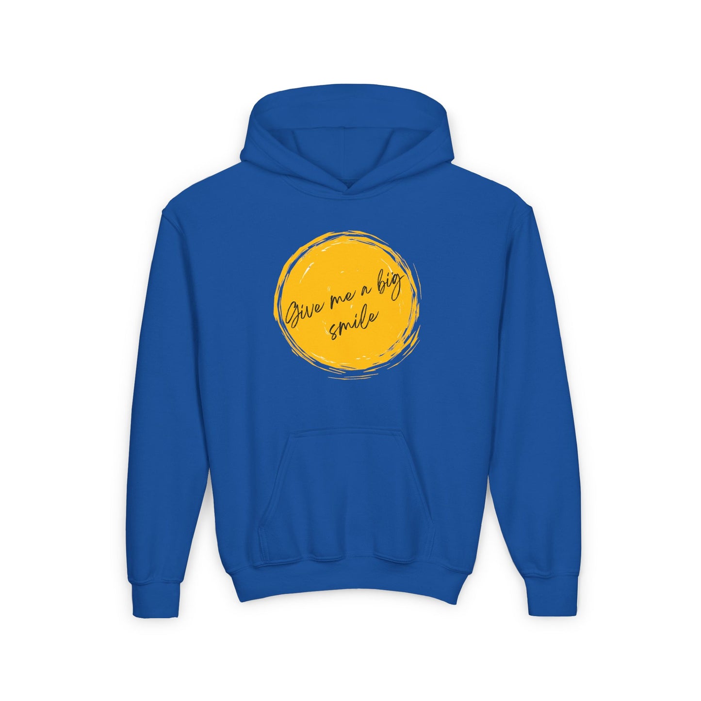 Youth Heavy Blend Hooded Comfortable Sweatshirt "Give Me A Big Smile"