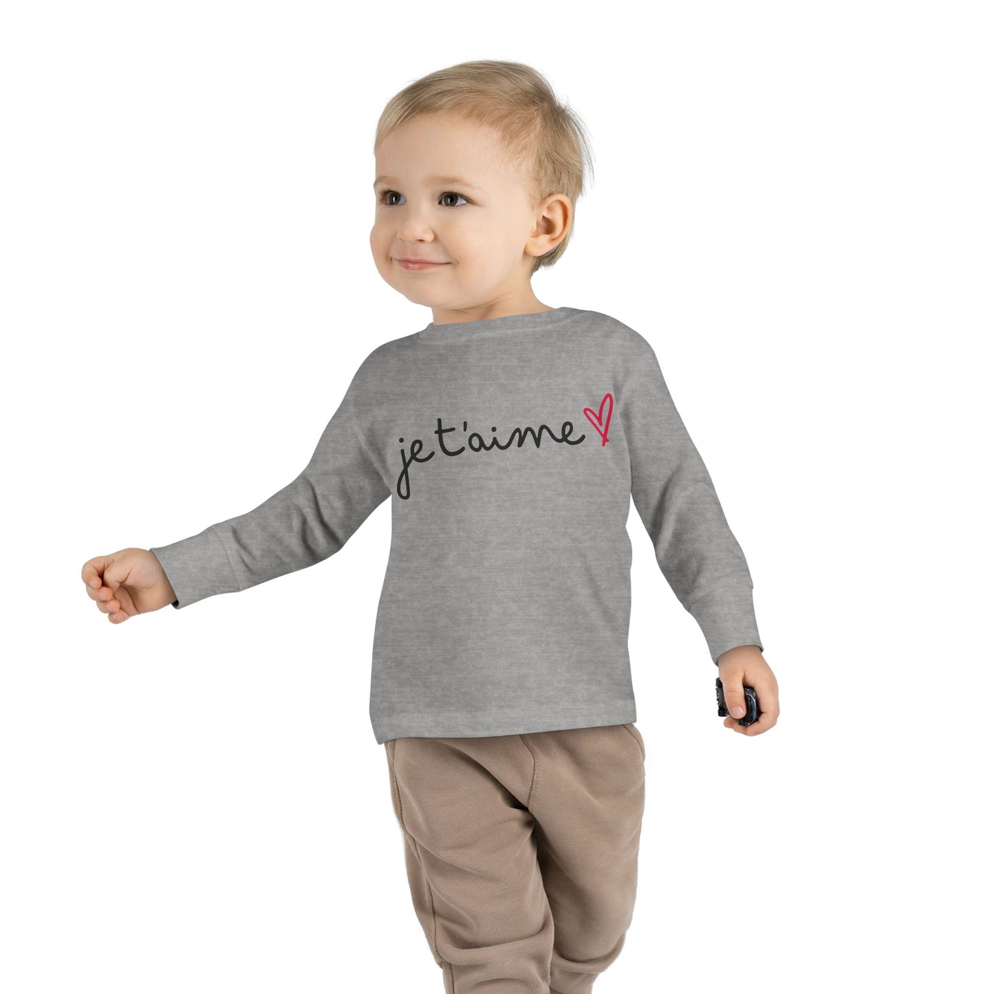 The Toddler Long Sleeve Tee with "I Love You" sounds like a sweet, heartwarming choice for little ones!