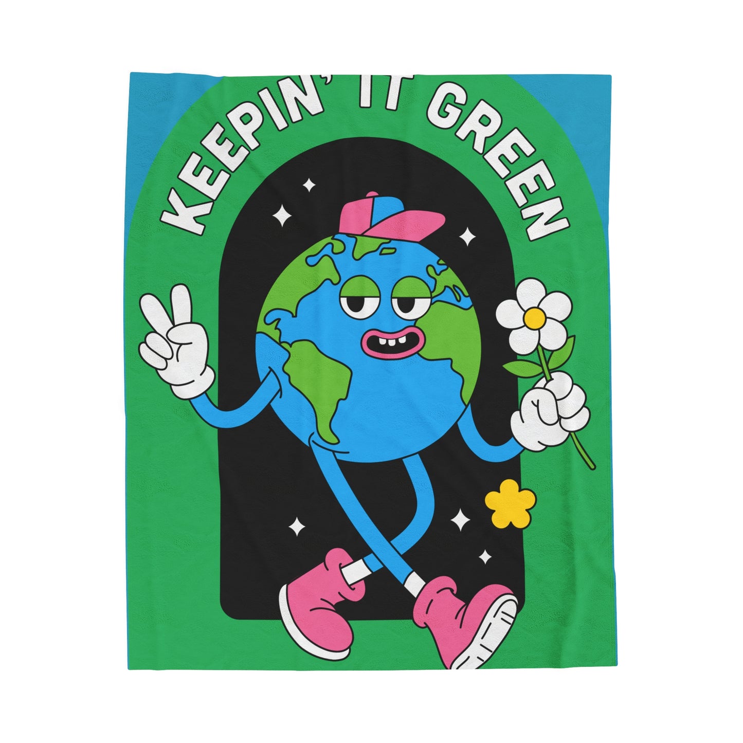 Velveteen Plush Blanket - Keepin' It Green