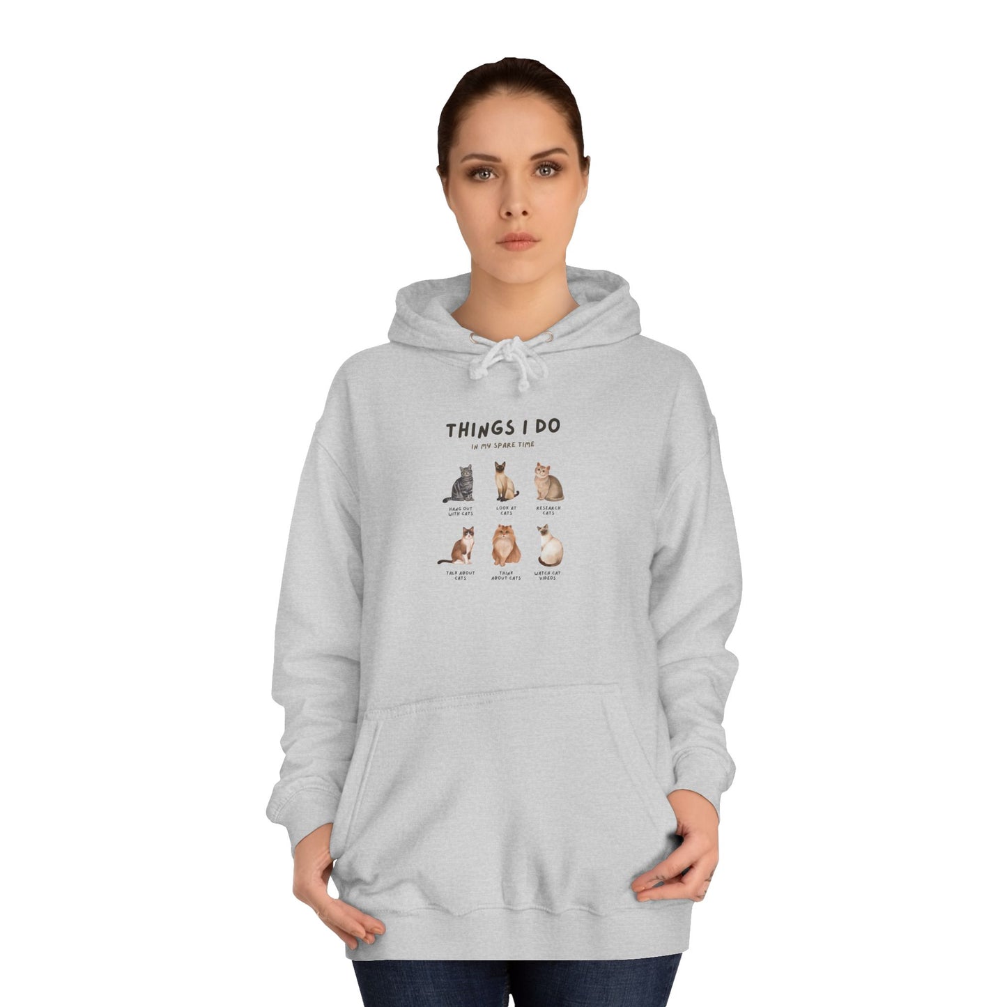 Unisex College Hoodie Things I Do Cats