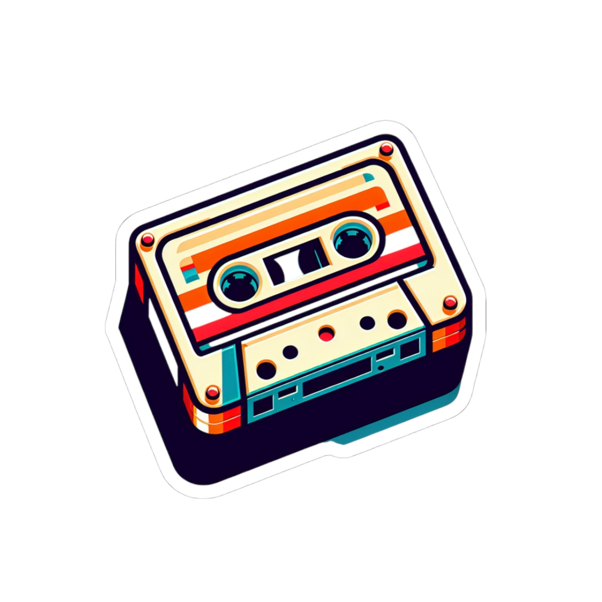 Retro Cassette Kiss-Cut Stickers for Vinyl Lovers